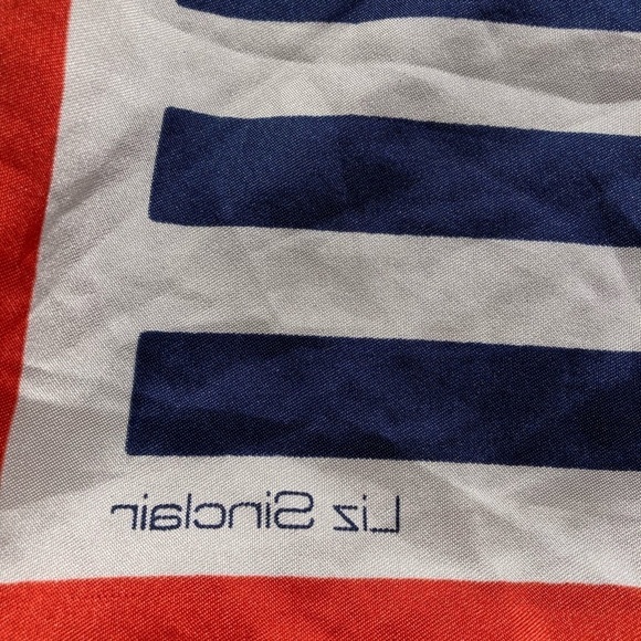 Liz Sinclair Red White Blue Rope Lasso Handkerchief One Size Made in Italy Light - Picture 3 of 10